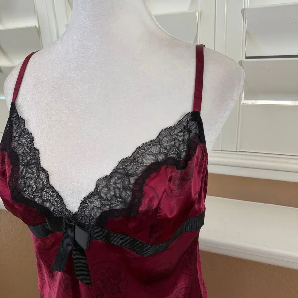 Vintage Victorias Secret Very Sexy 100% Silk Chemise Slip Dress Sz L Coquette